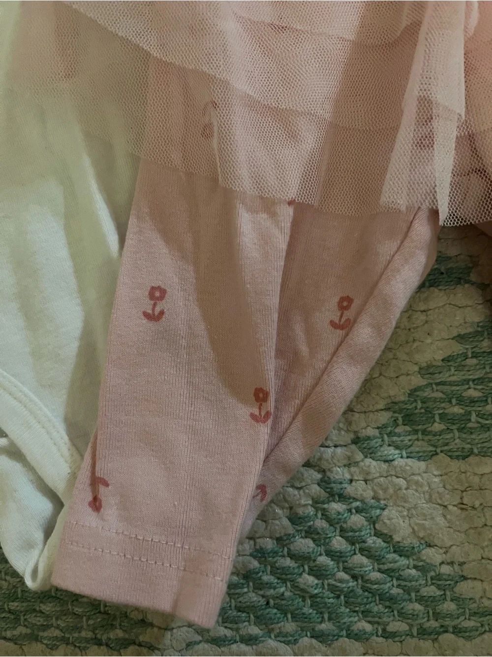 Carter's White Bodysuit with Pink Tulle Leggings Set